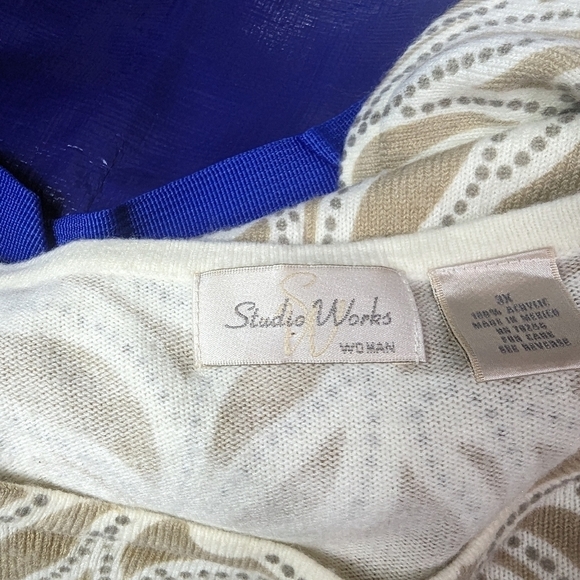 Studio Works Abstract Print Scoop Neck Sweater Sz 3X - Picture 9 of 11